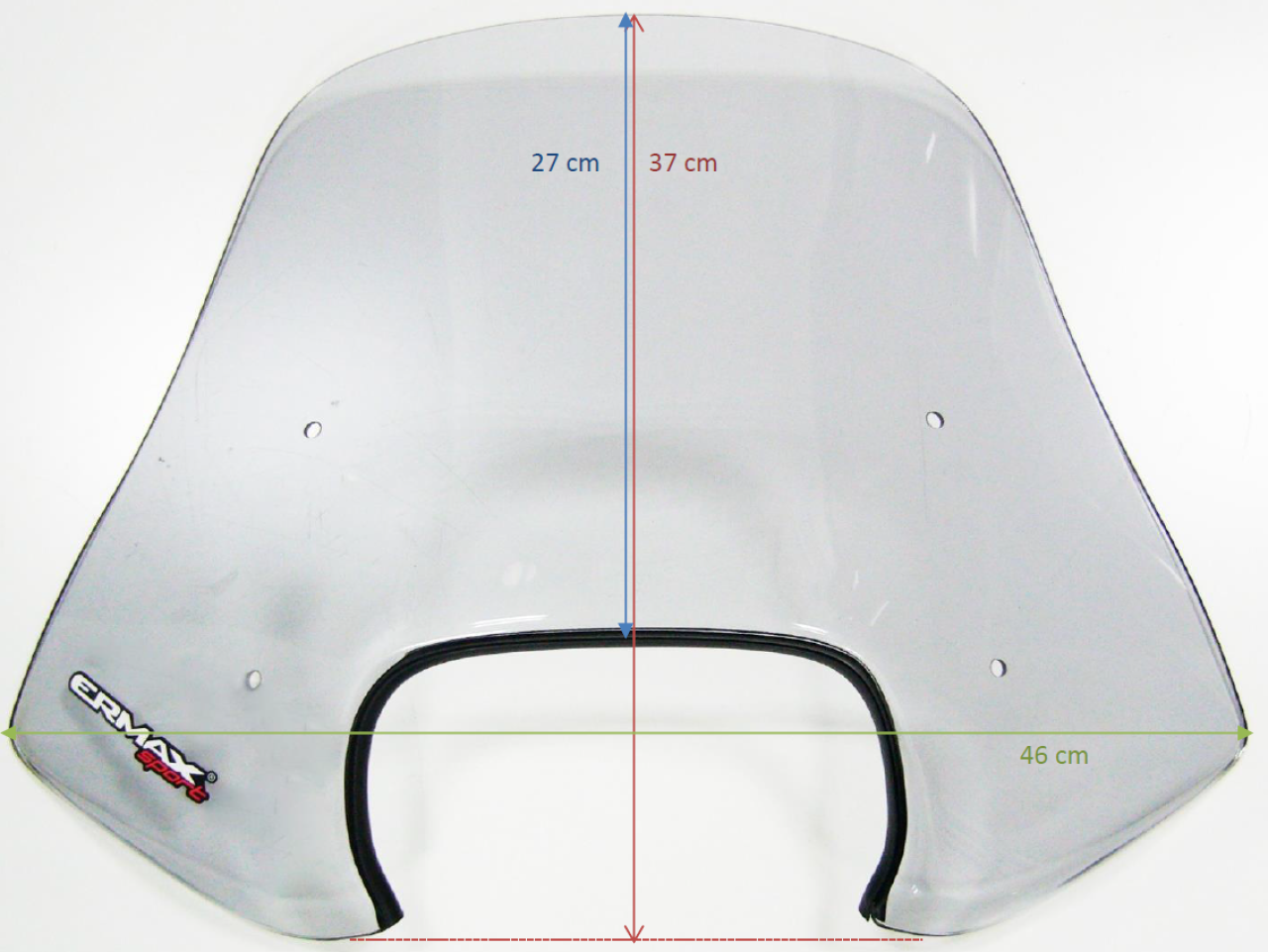 Pare-brise ERMAX Sport H 400 mm pour Vespa Sprint 50-150ccm 2T/4T, noir