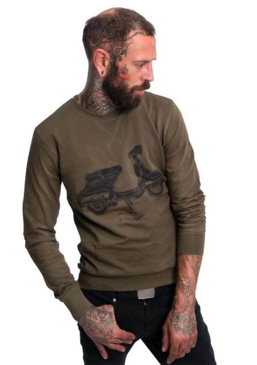 Sweat "La vie est meilleure en rallye", homme vert olive