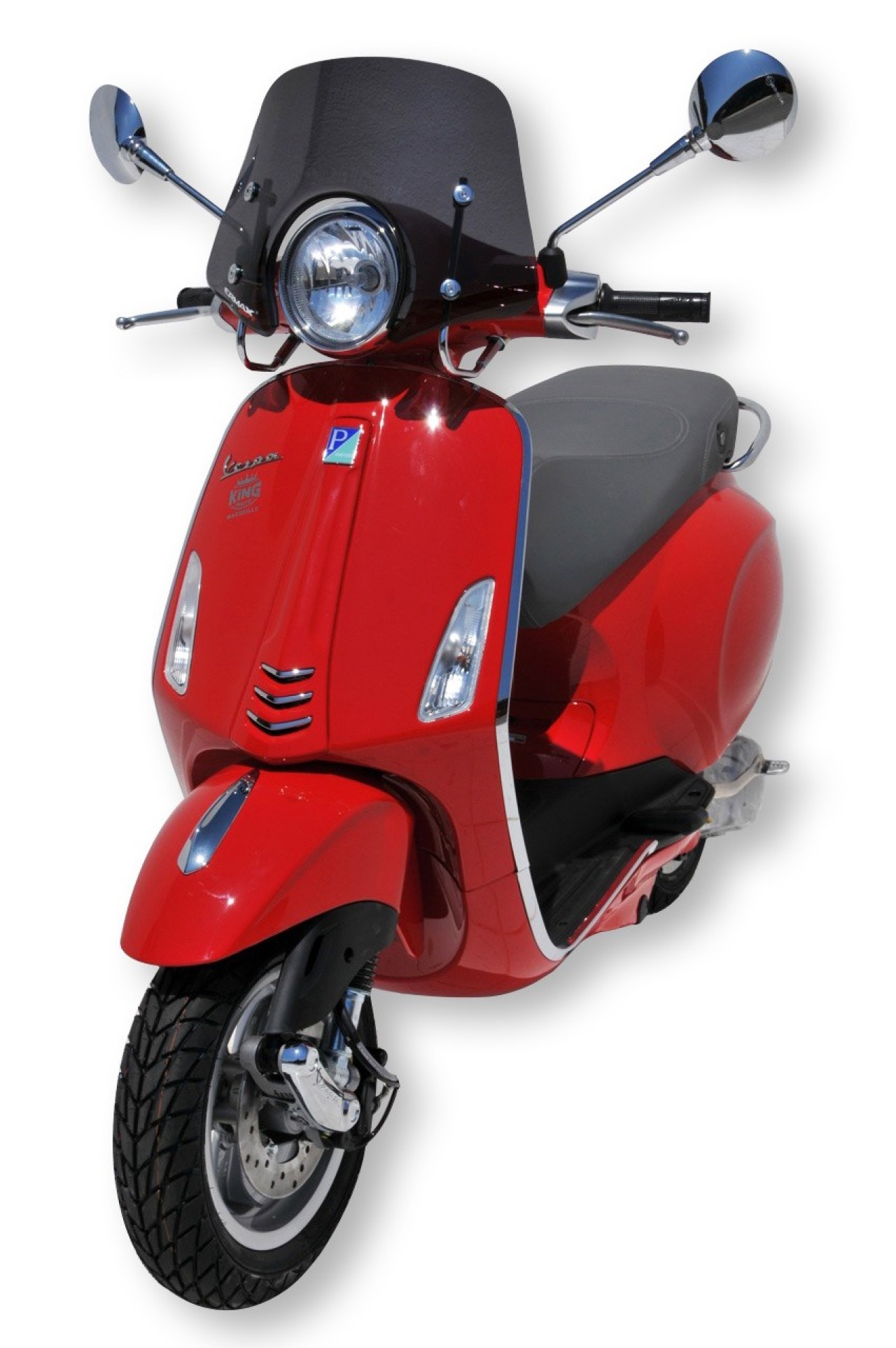Pare-brise ERMAX Piccolo H 300 mm pour Vespa Primavera 50-150ccm 2T/4T, teinté/light black