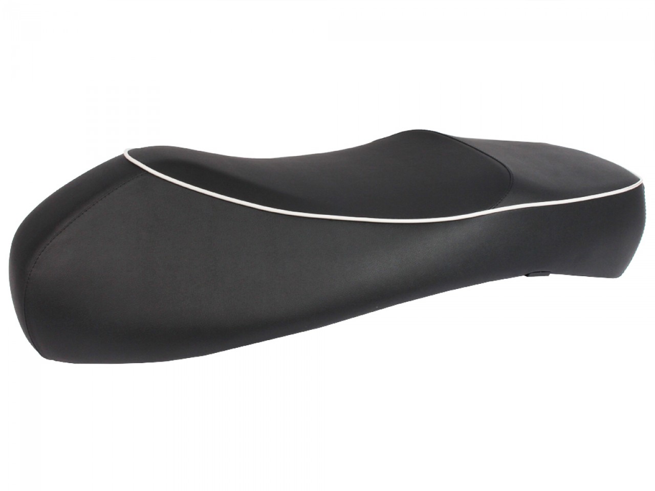 "Banc double" noir avec passepoil blanc pour Vespa GTS