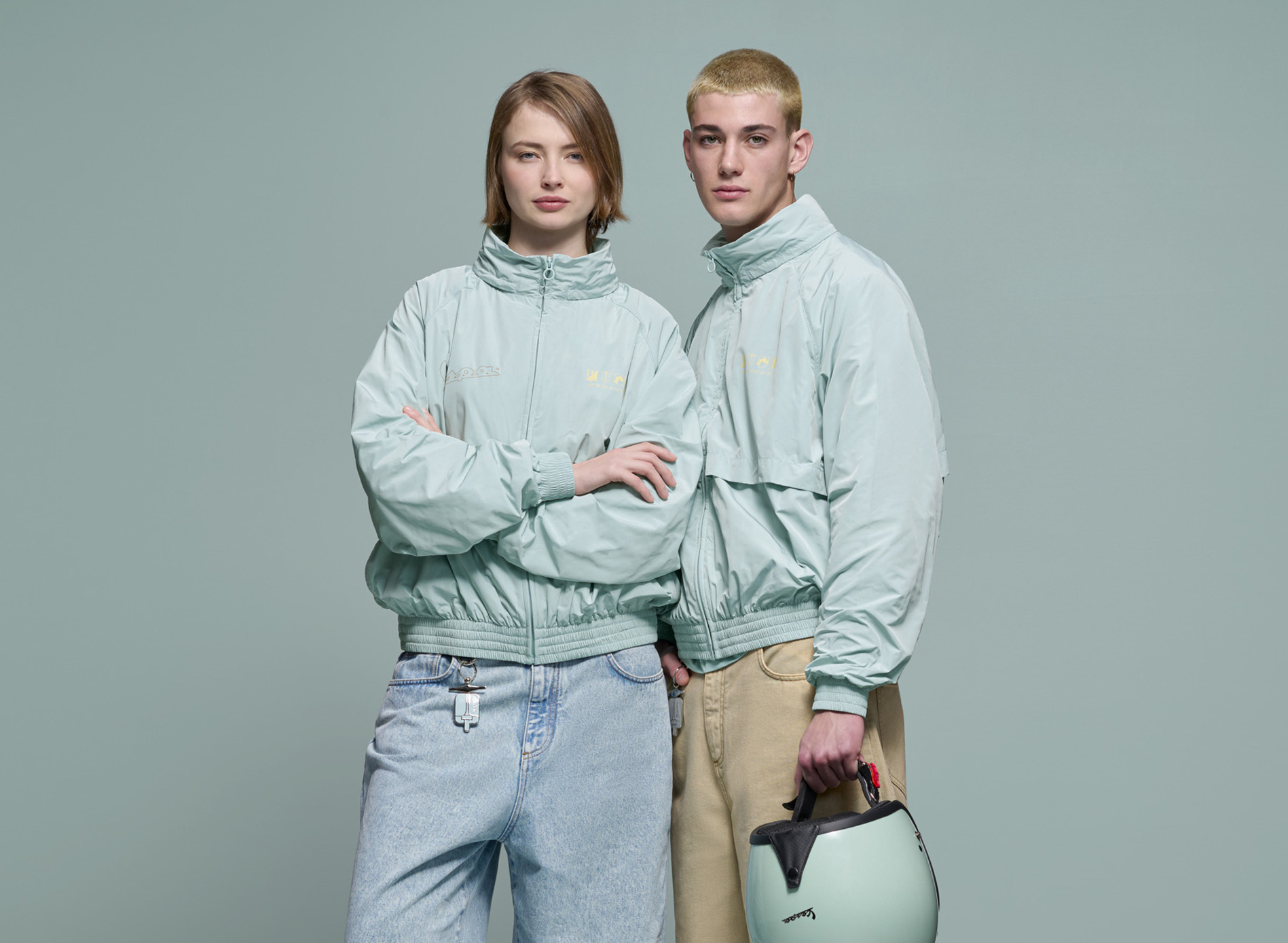 Veste coupe-vent Vespa Origin vert collection DEC