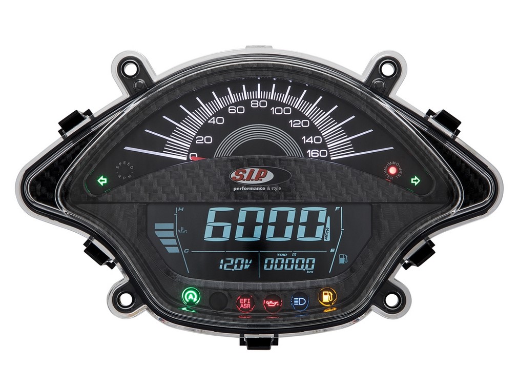 Compte-tours/tachymètre pour Vespa GTS/GTS Super 300ccm FL ('14-), carbon-look