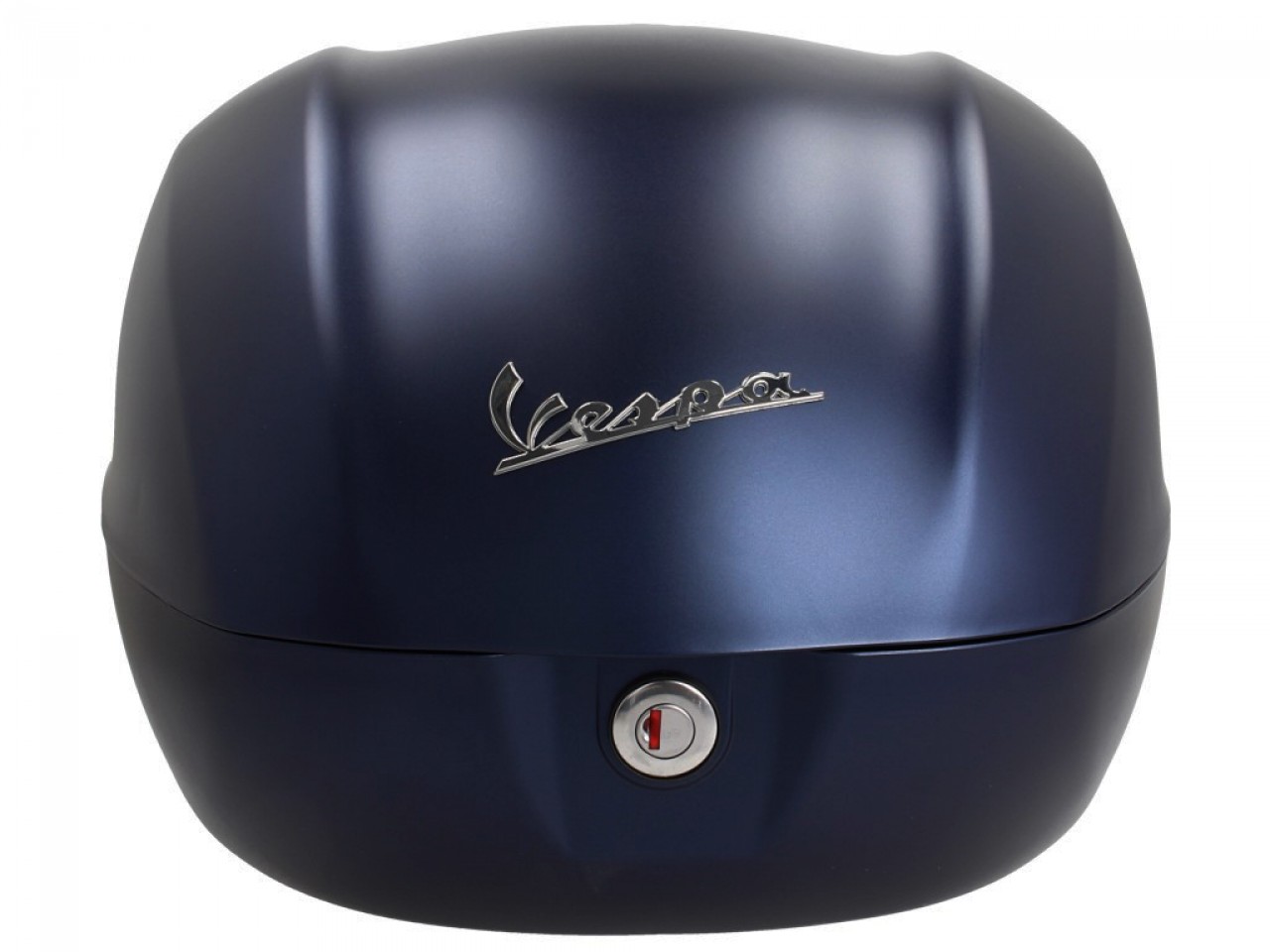 Kit top case 32L bleu foncé mat opaque (288/A), coussin dorsal marron foncé pour Vespa Primavera