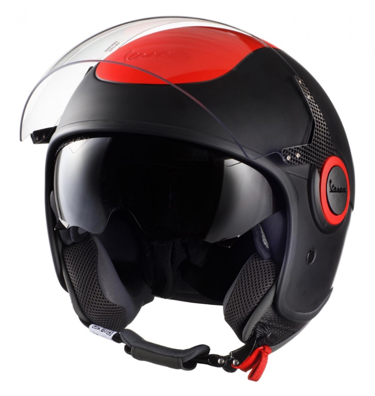 Casque Vespa VJ Fluo rouge fluorescent