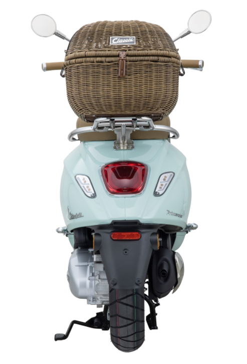 Panier Classic avec porte-bagages pour Vespa Primavera/Sprint 50-150ccm, marron foncé