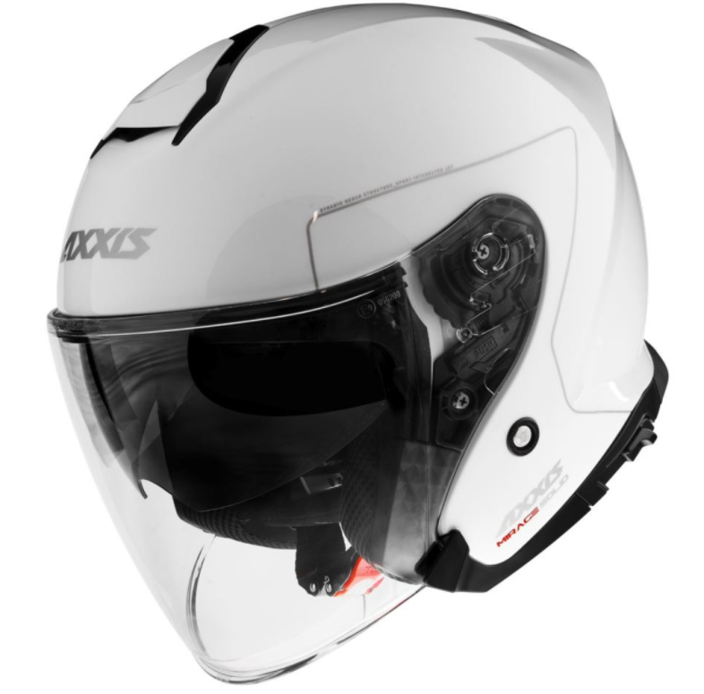Casque jet Axxis, Mirage SV Solid, blanc brillant