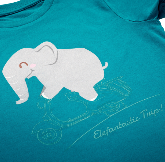 T-shirt enfant "Elefantastic Trip!", turquoise