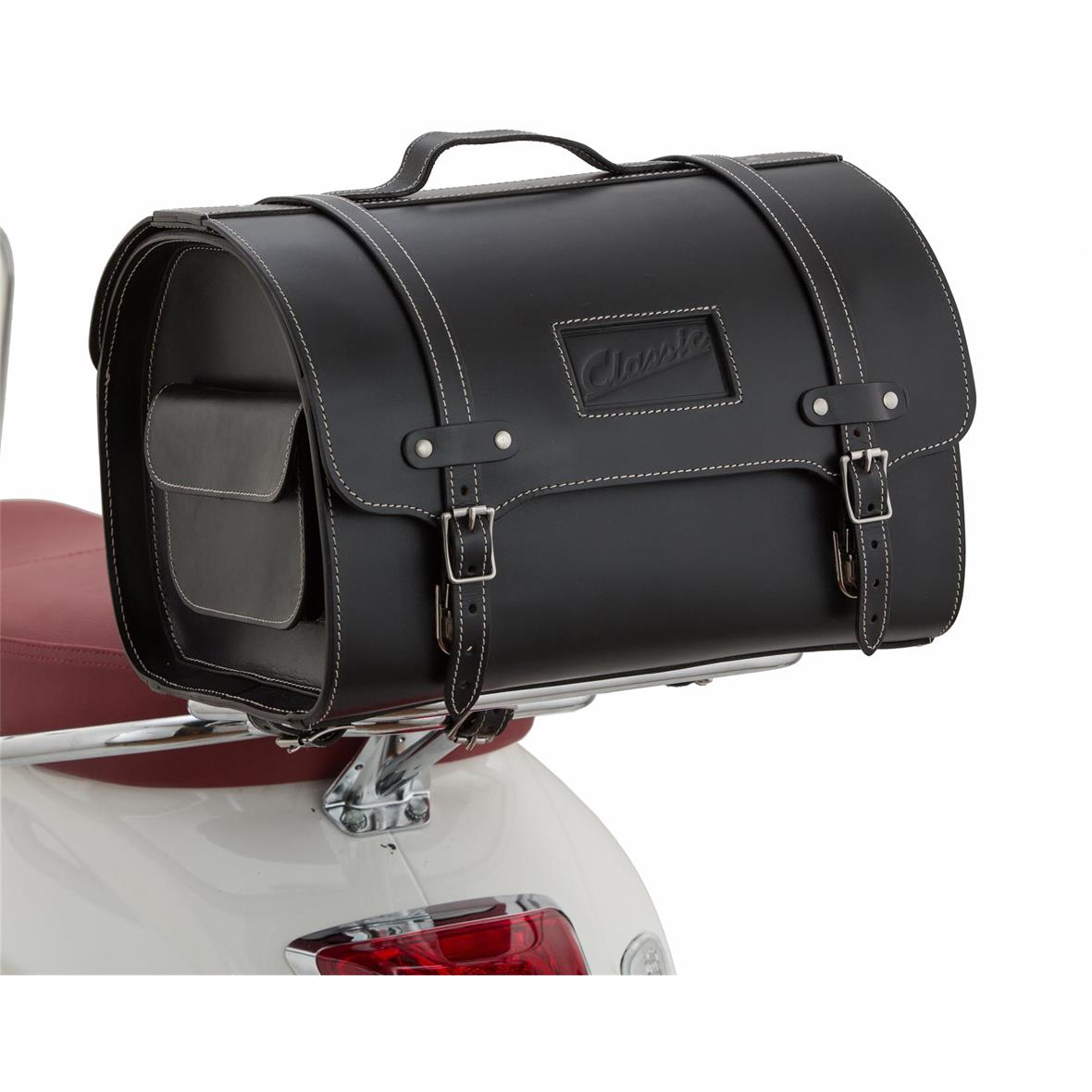 Valise en cuir "Classic" pour Vespa - noir