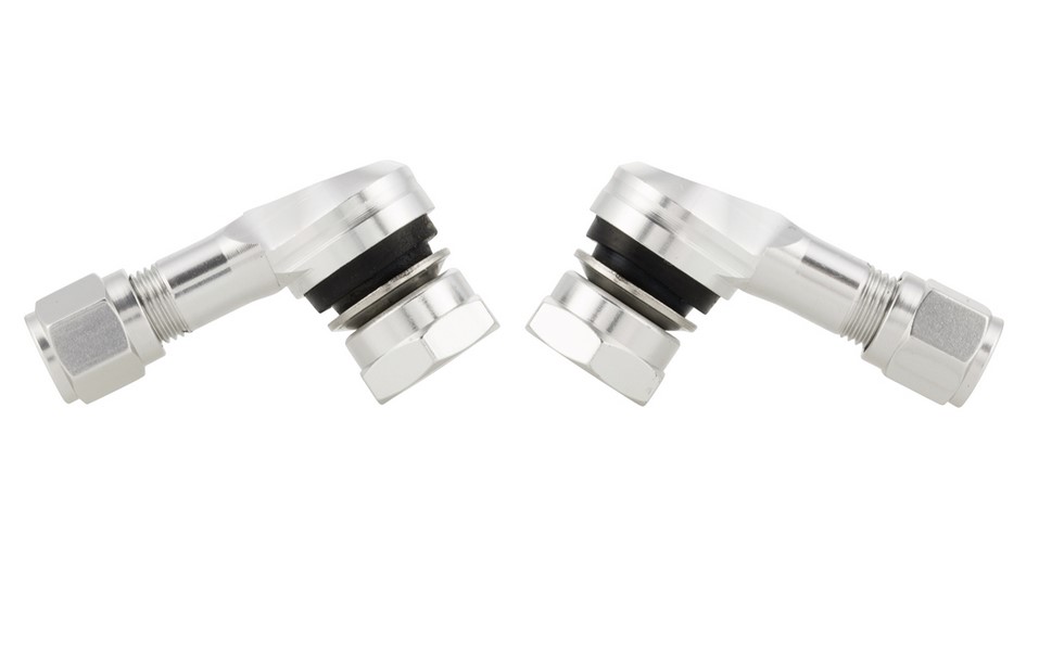 Insert de valve pour pneu/jante sans chambre à air 80°, argent anodisé