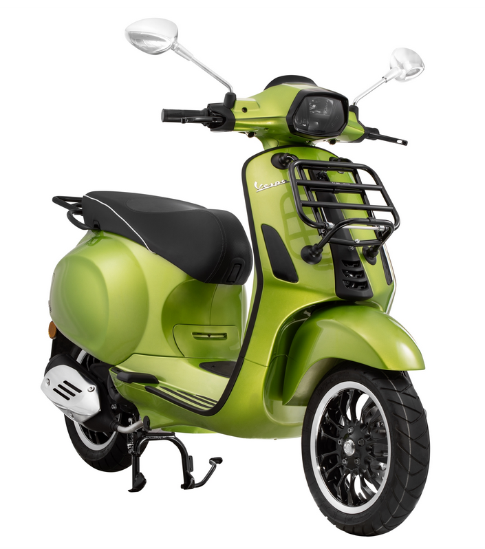 Porte-bagages avant pour Vespa Primavera /Sprint /Elettrica 50-150ccm, pliable, noir brillant