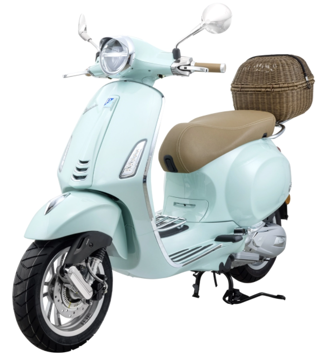 Panier Classic avec porte-bagages pour Vespa Primavera/Sprint 50-150ccm, marron foncé