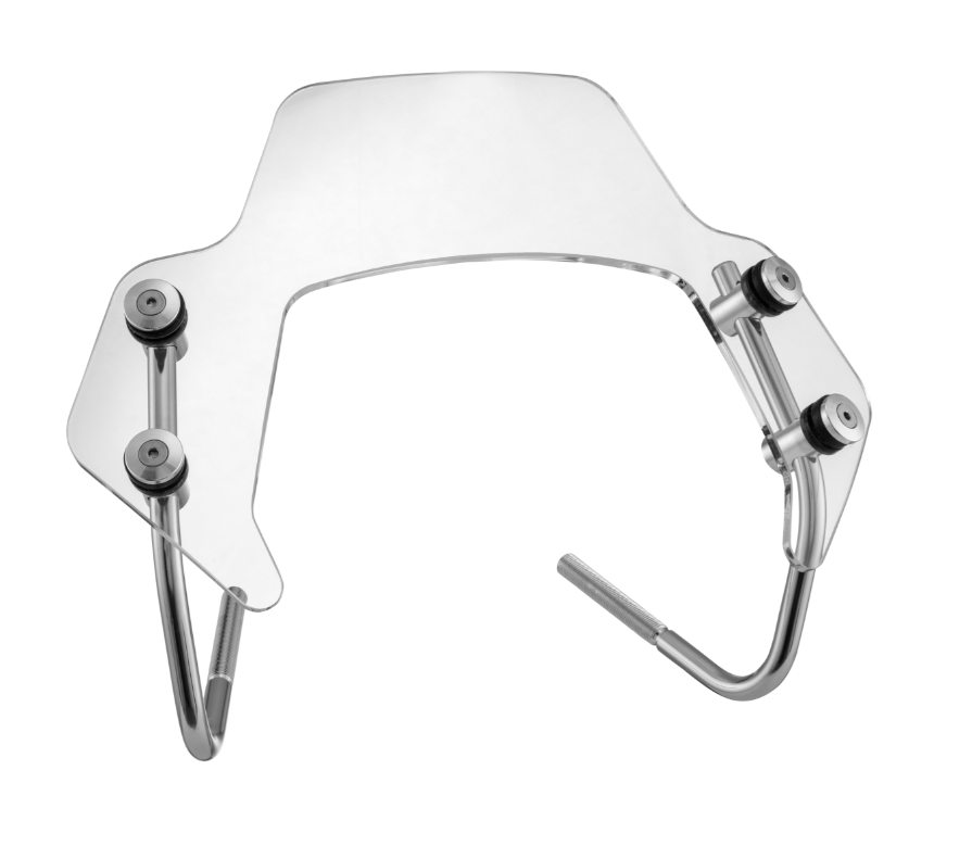 Flyscreen pour Vespa Sprint 50-150ccm 2T/4T, support argenté, clair