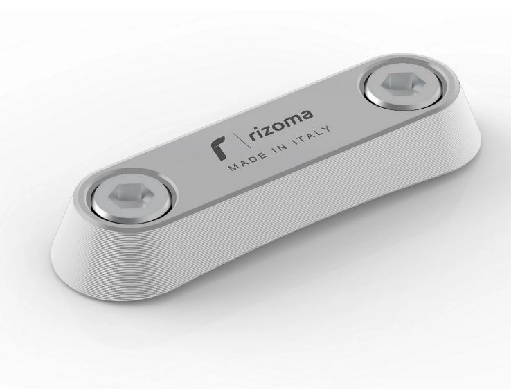 Cache fileté RIZOMA étrier de maintien passager pour Vespa GTS/GTS Super/GTV/Primavera, argenté