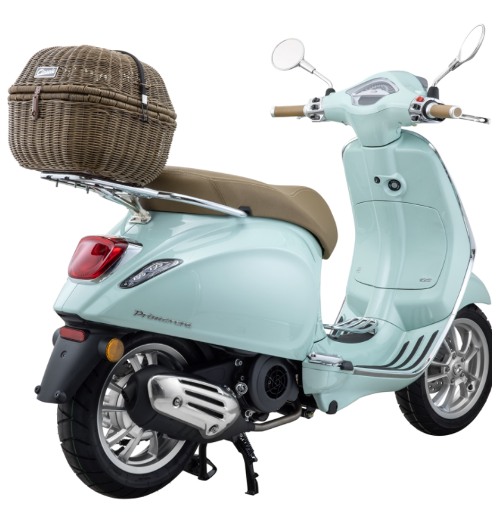 Panier Classic avec porte-bagages pour Vespa Primavera/Sprint 50-150ccm, marron foncé