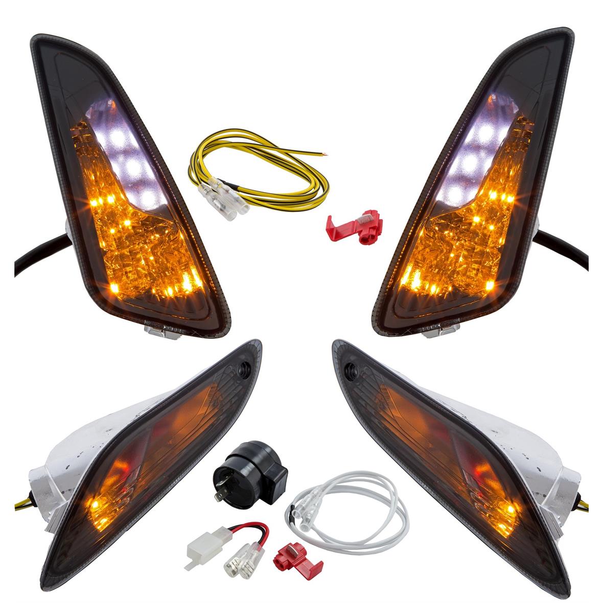 Jeu de clignotants LED teintés pour Vespa Primavera/Sprint 50ccm 2T/4T