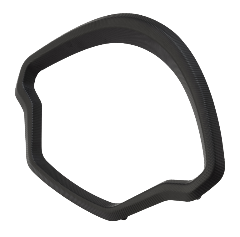 Anneau décoratif tachymètre pour Vespa GTS/GTS Super 125/300ccm (`22-), alu, noir mat anodisé