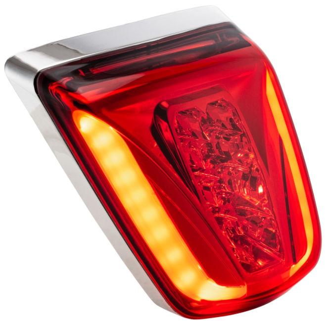 Feu arrière LED rouge pour Vespa Primavera/Sprint 50-150ccm, bord - chrome