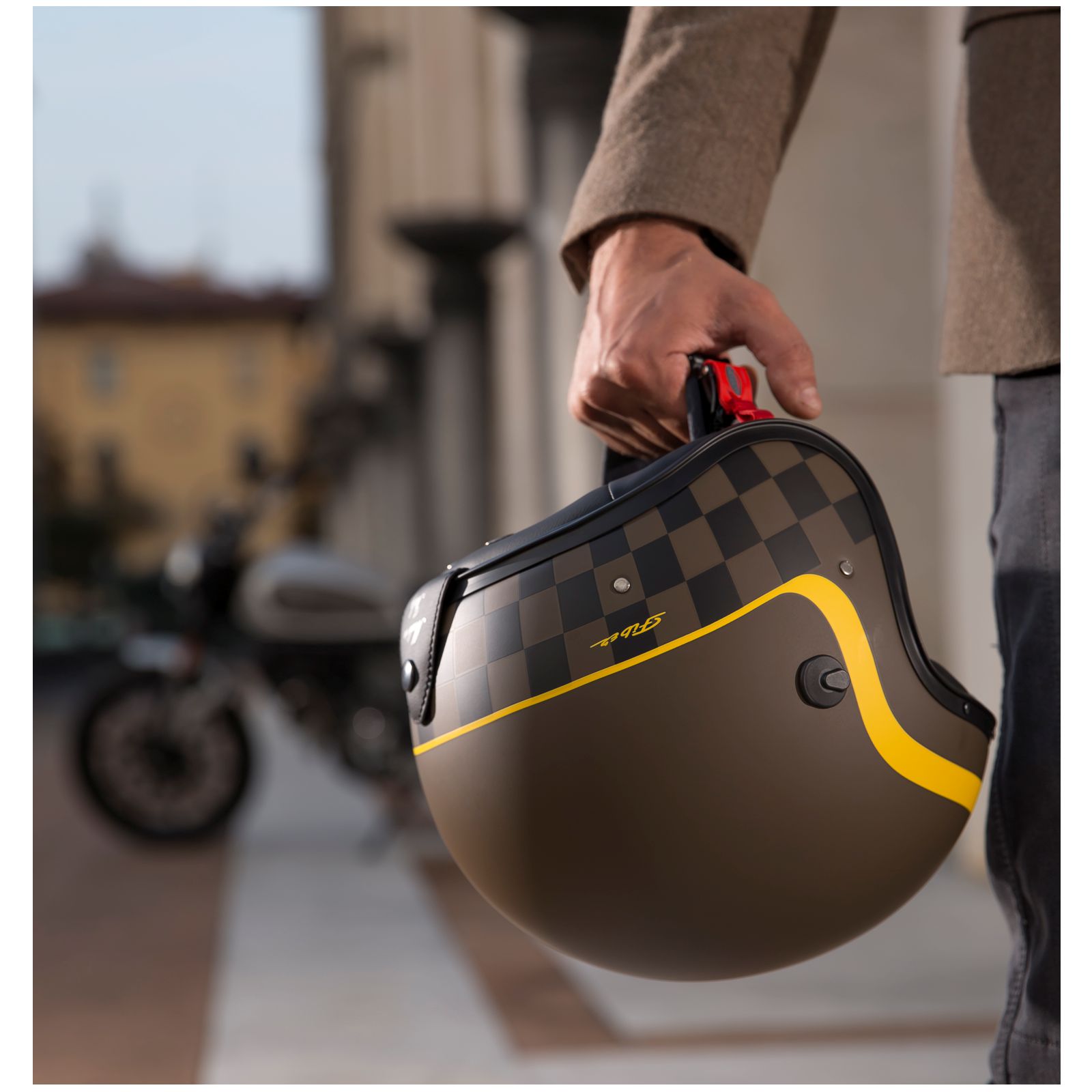 Caberg casque Freeride Formula, marron mat/jaune moutarde