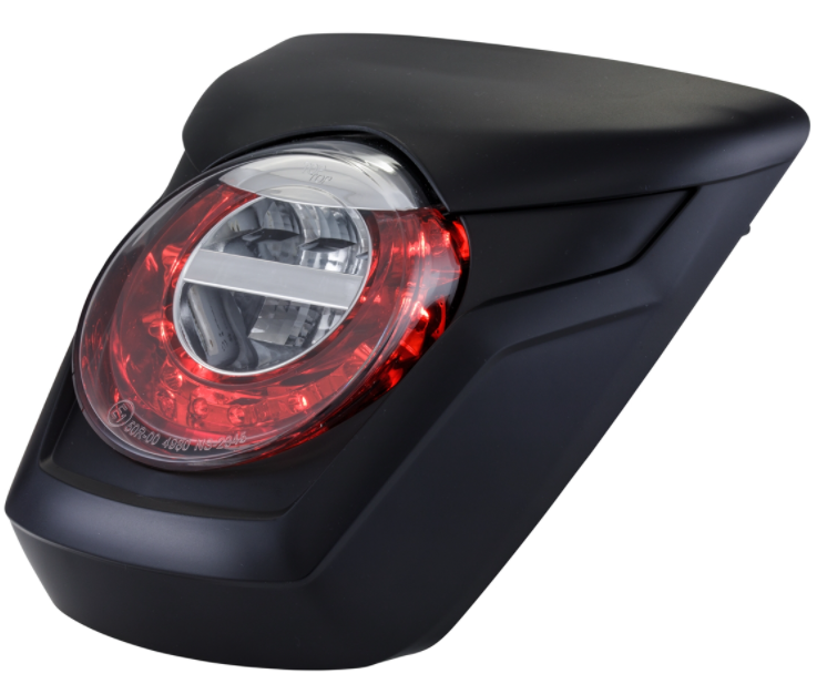 Feu arrière LED rouge pour Vespa Primavera/Sprint 50-150ccm, bord - noir mat