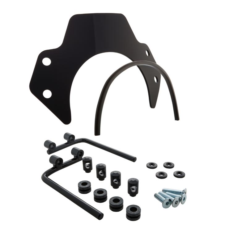 Flyscreen pour Vespa PX 80-200ccm, supports noirs, teinté noir