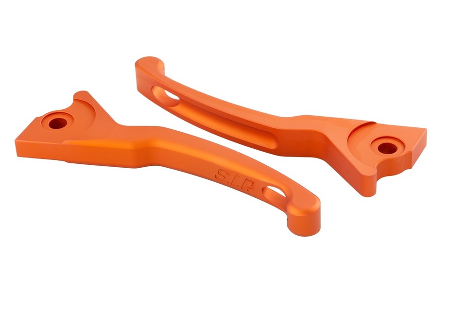 Set de levier de frein sport Shorty pour Vespa, droite et gauche, orange mat