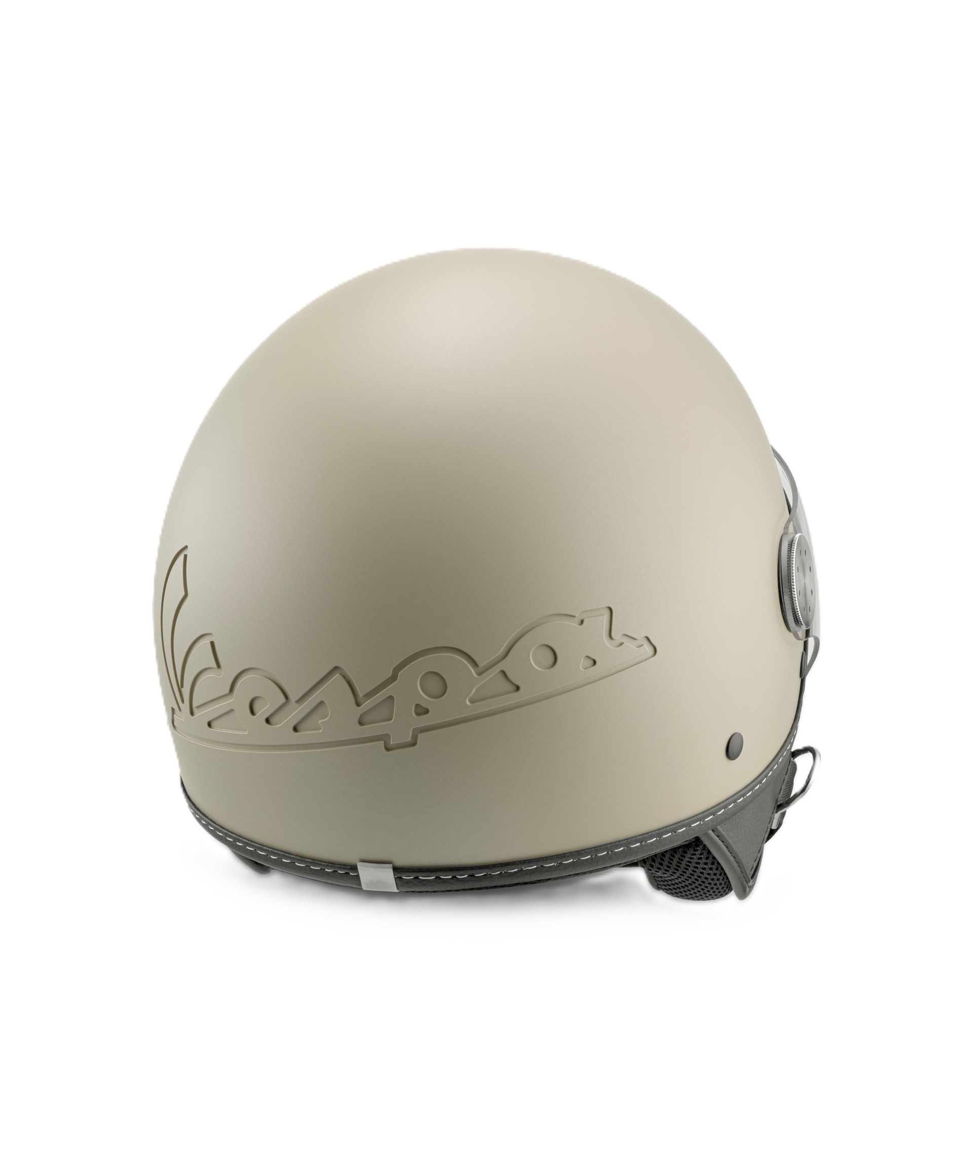 Casque jet Vespa, visière longue Vespa, beige mat (598)