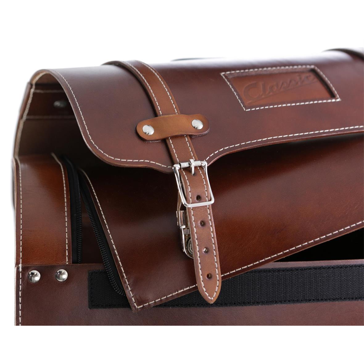 Valise en cuir "Classic" pour Vespa - marron