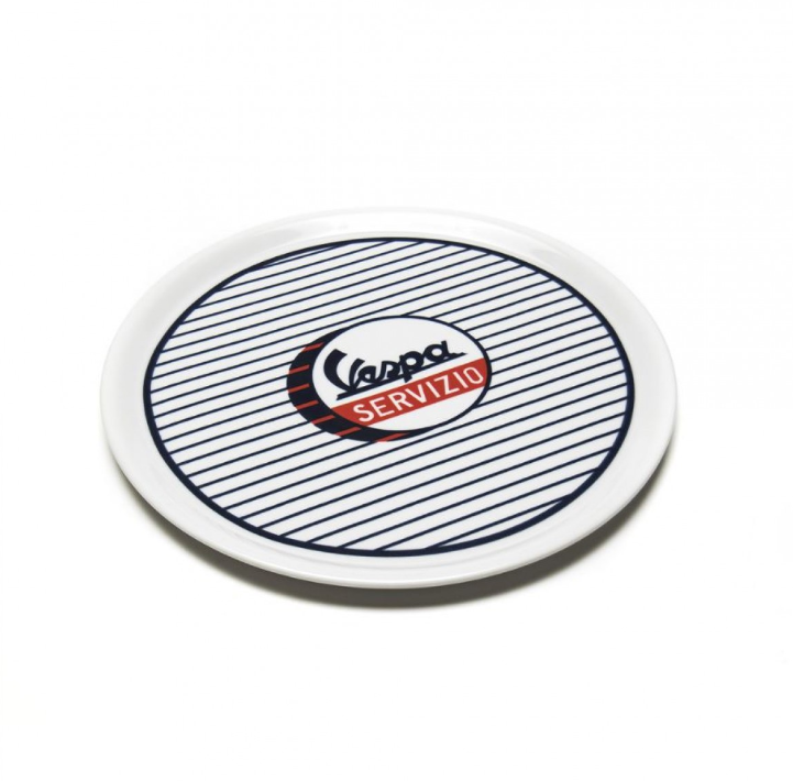 Assiette Vespa Servizio blanc bleu