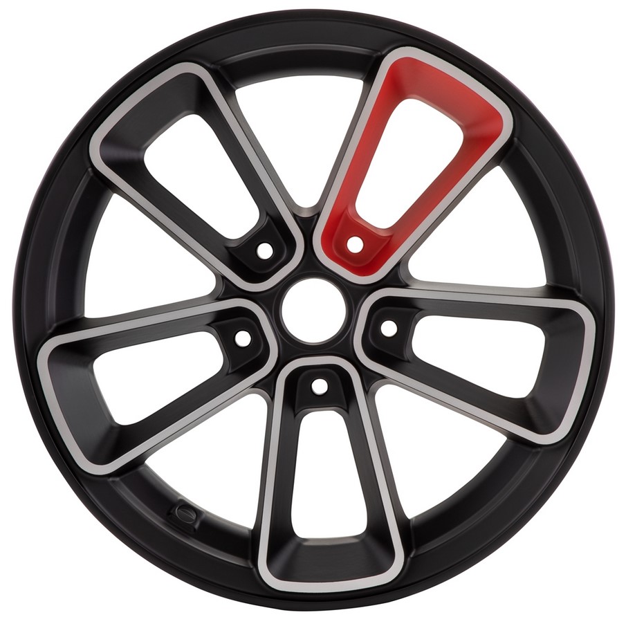 Jante avant/arrière 12" pour Vespa GTS/GTS Super/GTV/GT 60/GT/GT L 125-300cc, noir mat/rouge