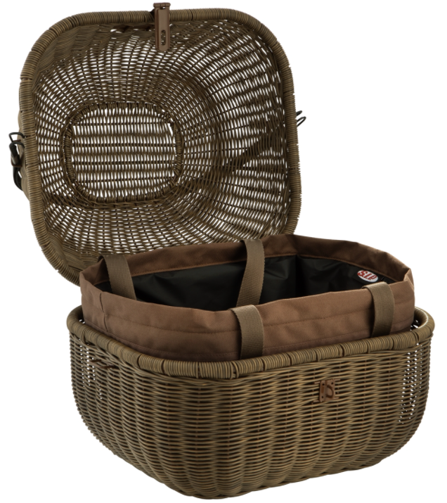 Panier Classic avec porte-bagages pour Vespa Primavera/Sprint 50-150ccm, marron foncé