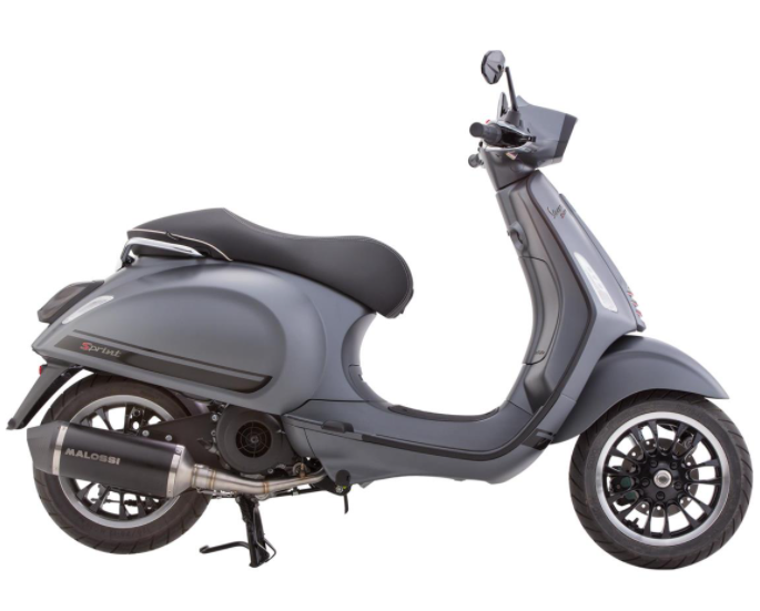 Connecteur tube mono fente bouclier de jambe noir mat pour Vespa Primavera/Sprint 50-150ccm