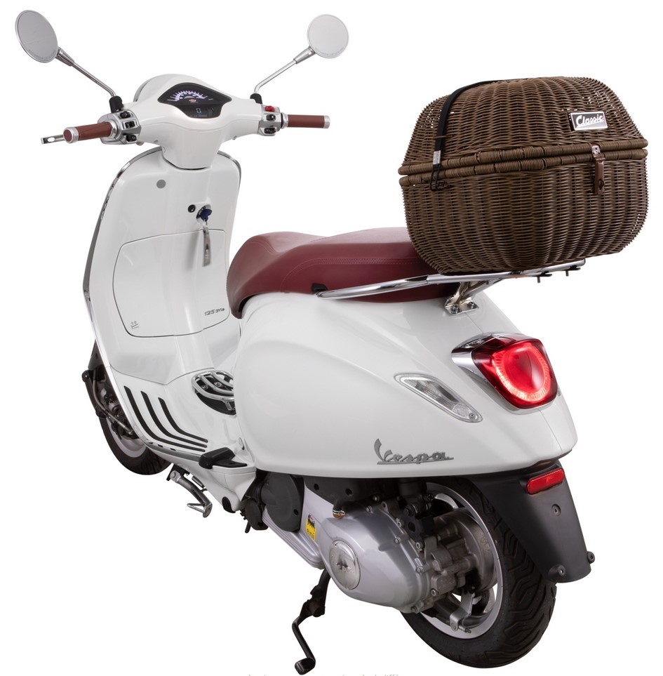 Kit panier à bagages Classic pour Vespa GTS/GTV/GT60 125-300ccm, marron foncé
