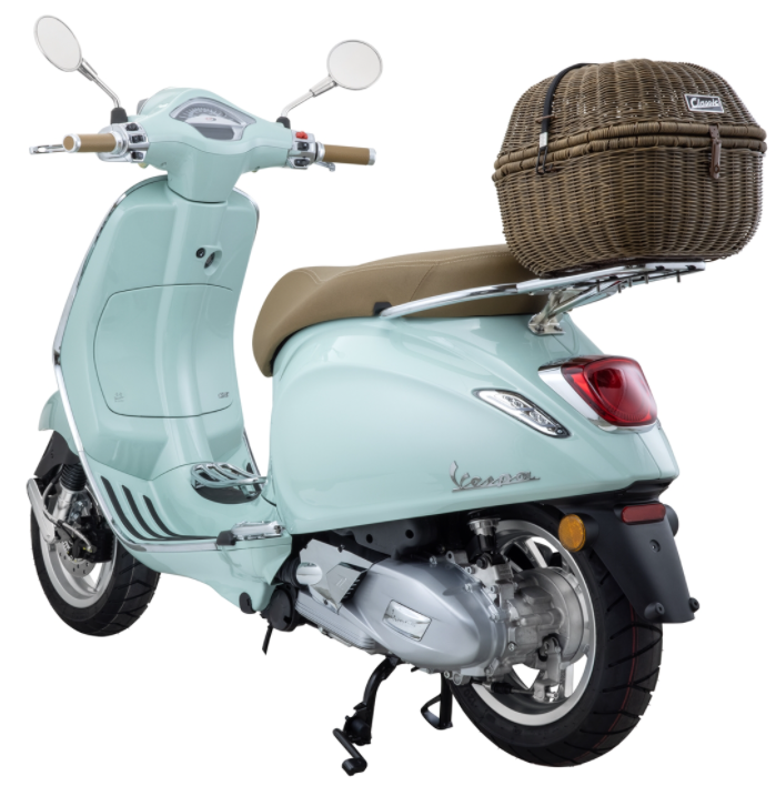 Panier Classic avec porte-bagages pour Vespa Primavera/Sprint 50-150ccm, marron foncé
