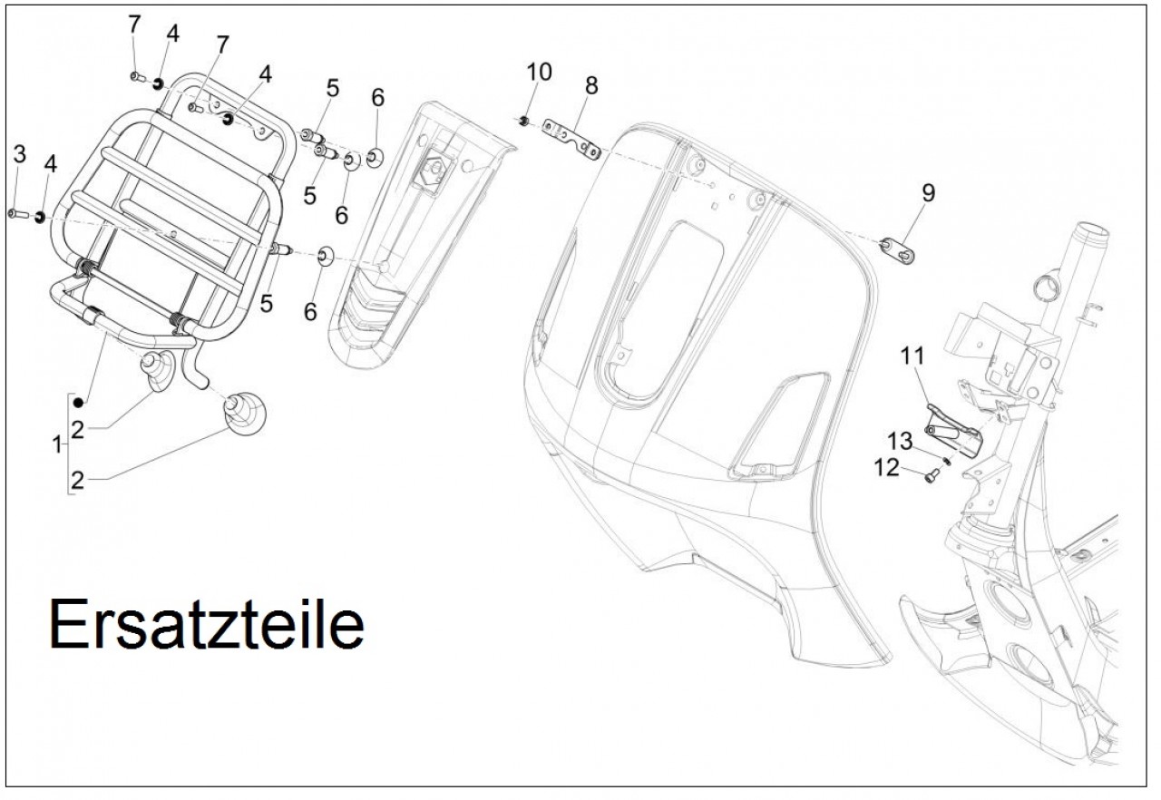 Porte-bagages, avant, chromé, pliable, pour Vespa GTS