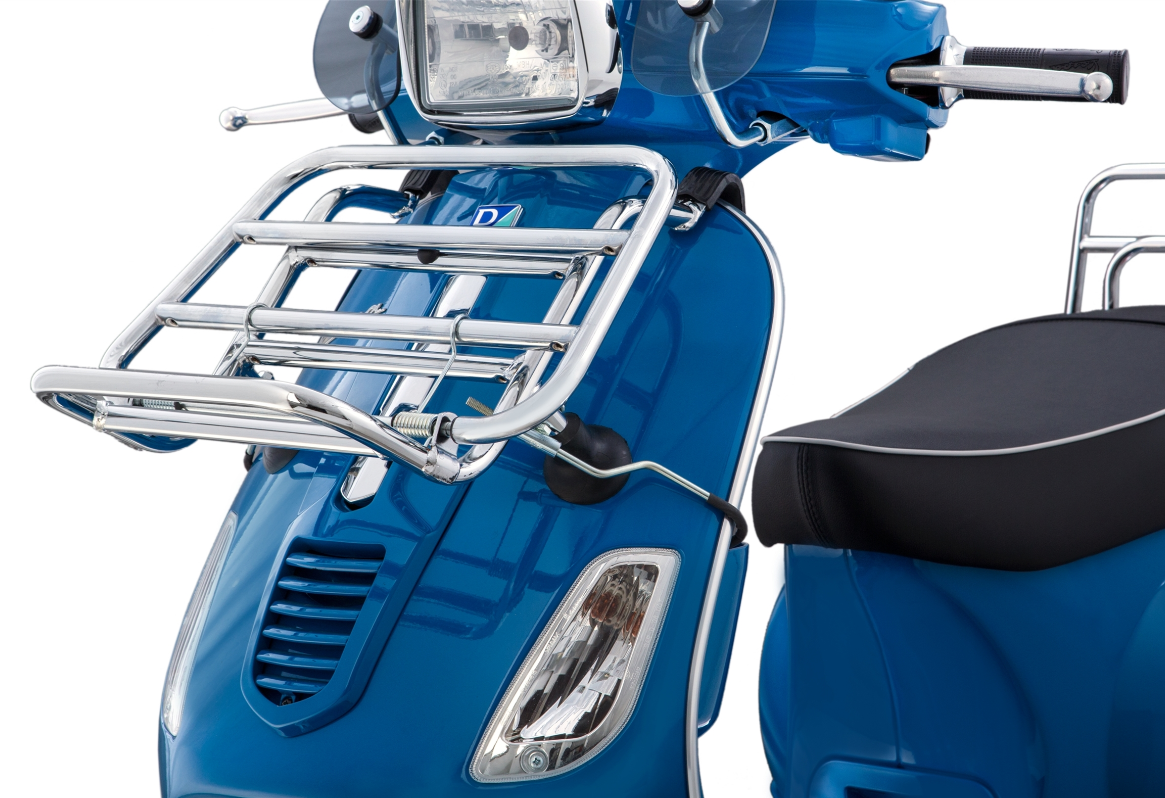 Porte-bagages avant pour Vespa S 50-150ccm, pliable, chrome