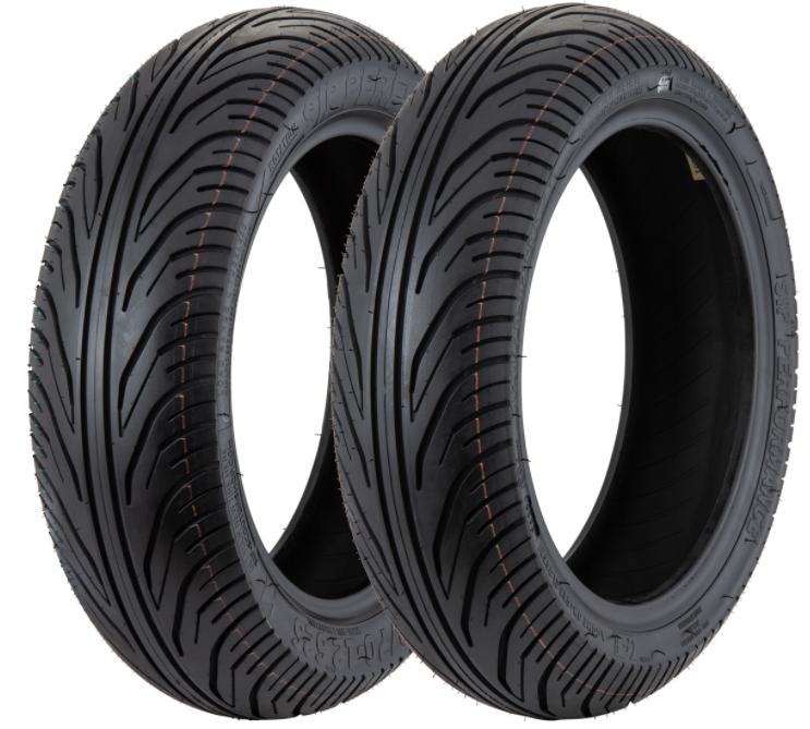 Pneus avant & arrière 120/70-12 + 130/70-12 TL