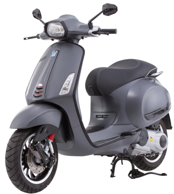 Connecteur tube mono fente bouclier de jambe noir mat pour Vespa Primavera/Sprint 50-150ccm