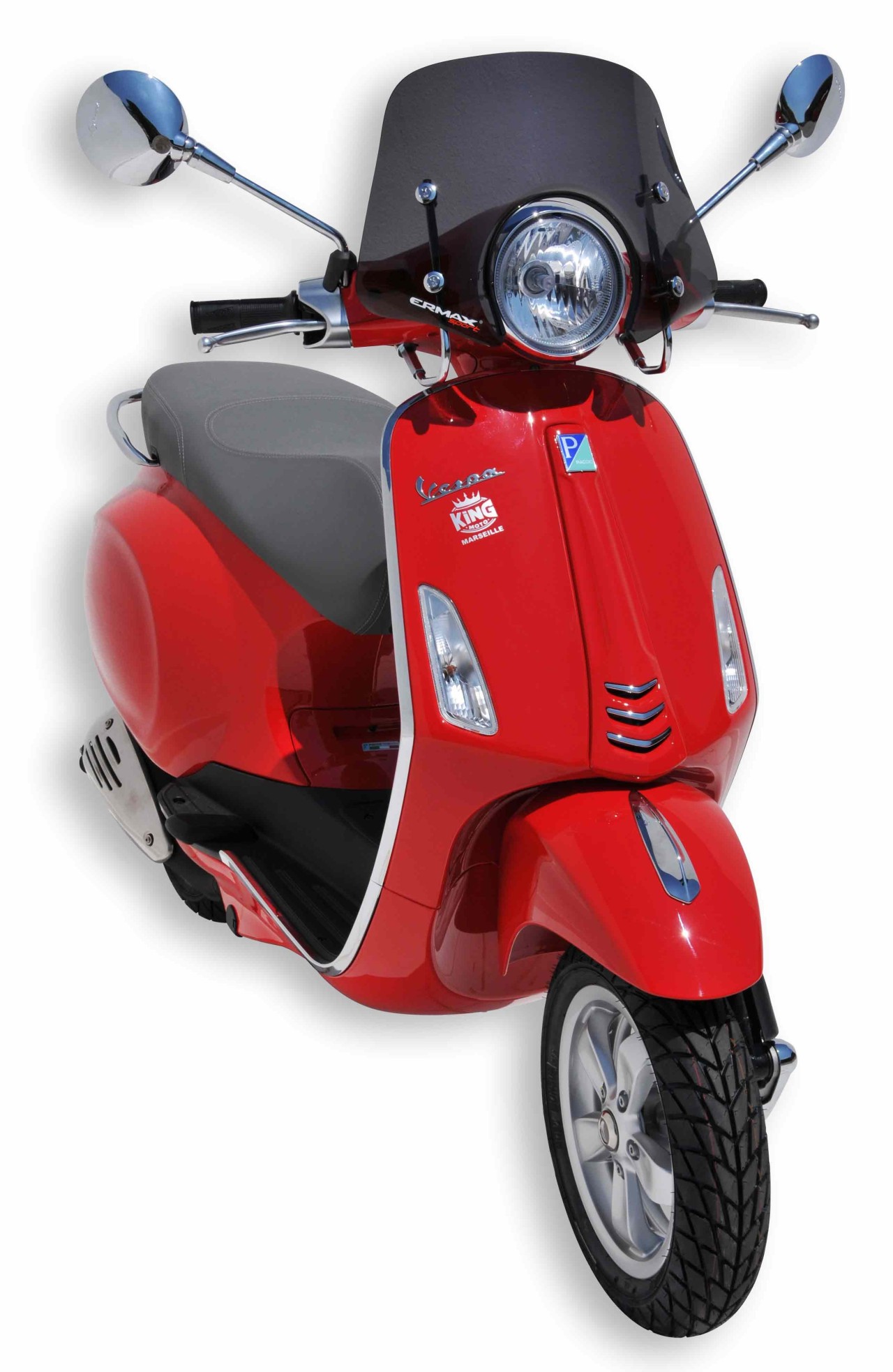 Pare-brise ERMAX Piccolo H 300 mm pour Vespa Primavera 50-150ccm 2T/4T, teinté/light black