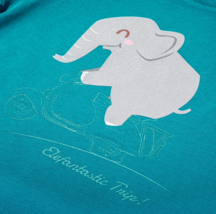 T-shirt enfant "Elefantastic Trip!", turquoise