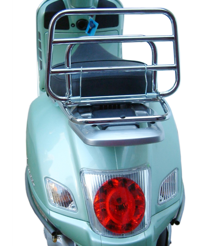 Porte-bagages arrière pour Vespa GT /GT L 125/200cc, pliable, chrome