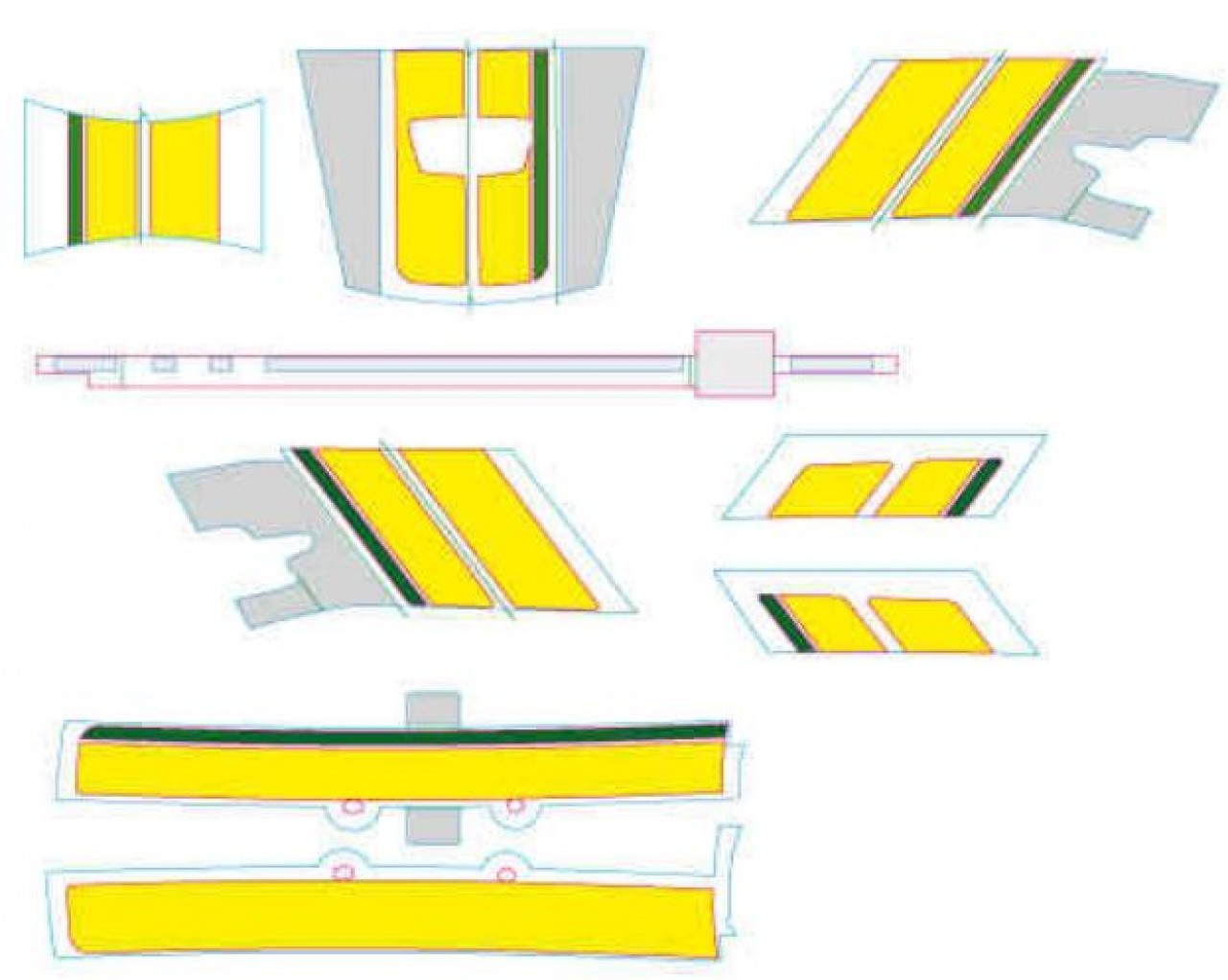 Set déco, Vespa GTS Racing Sixties - Jaune