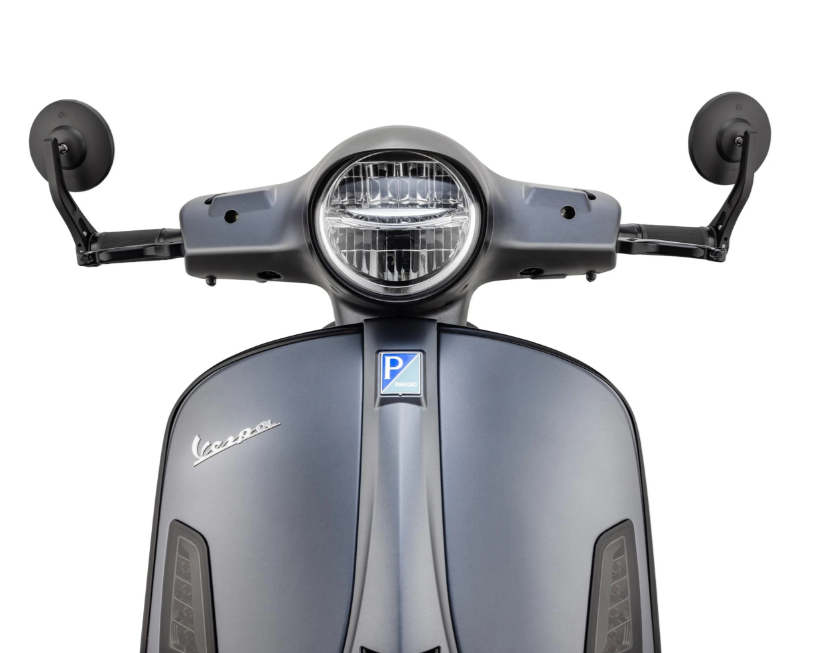 Rétroviseur d'extrémité de guidon pour Vespa, gauche ou droite, rond, noir mat
