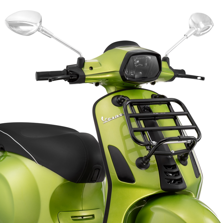 Porte-bagages avant pour Vespa Primavera /Sprint /Elettrica 50-150ccm, pliable, noir brillant