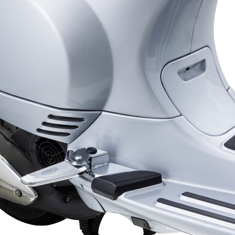 Repose-pieds droit et gauche pour Vespa LX /LXV /S 50-150ccm, chrome/chrome