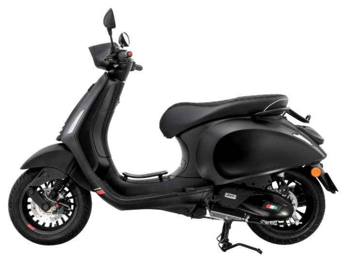 Connecteur tube mono fente bouclier de jambe noir mat pour Vespa Primavera/Sprint 50-150ccm