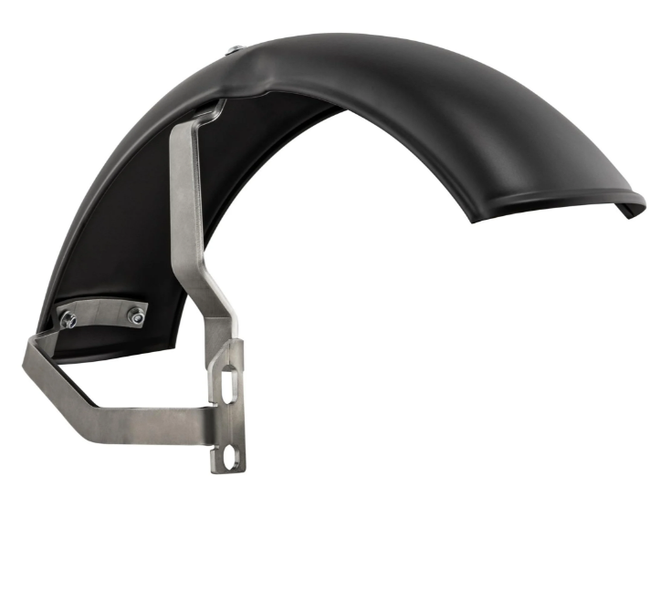 Aile 2.0 Garelli pour Vespa PX 80-200ccm, métal noir mat, support inox brossé