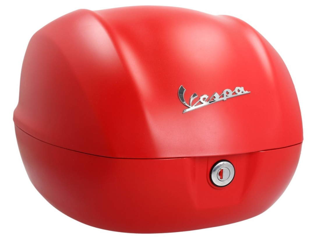 Top case original 32 l. pour Vespa Primavera rouge dragon mat 896/A