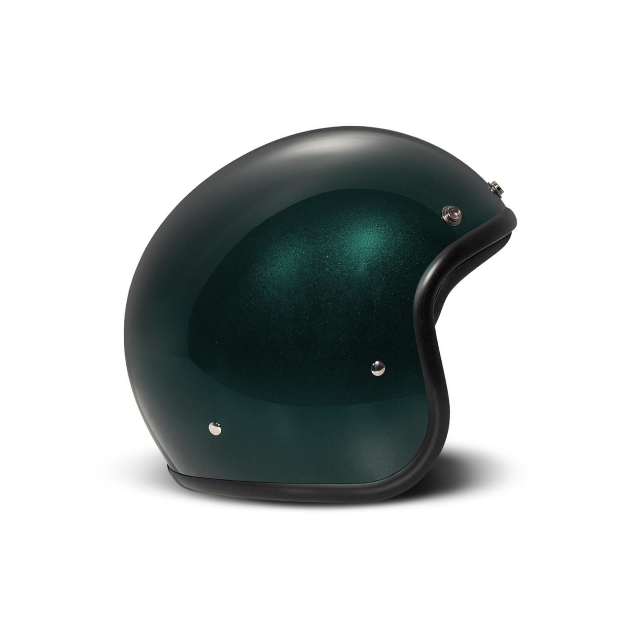 DMD casque jet retro, vert, paillettes, Deep Green, fibre de verre, ECE 22.06