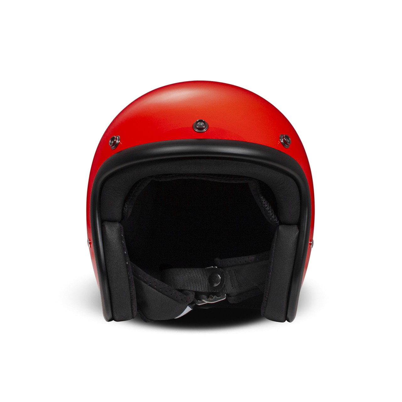 Casque intégral DMD Retro, rouge brillant, fibre de verre, ECE 22.06