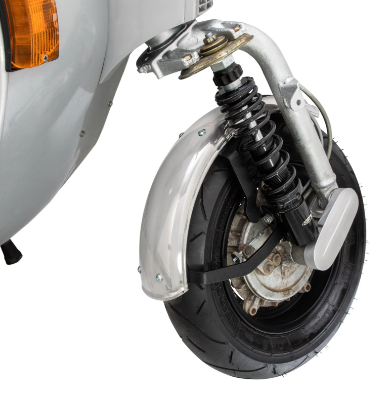 Aile 2.0 Garelli pour Vespa PX 80-200ccm, inox poli, support noir